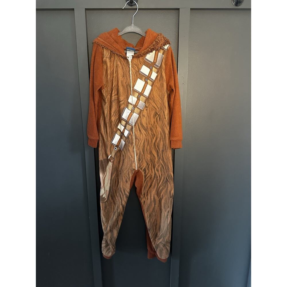 Star Wars Chewbacca Hooded Fleece Union Suit Costume Pajamas Boys Size 6